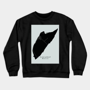 Cozumel Mexico Island Map dark Crewneck Sweatshirt